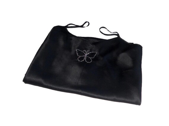 Silk underwear organic black silk Vintage women's