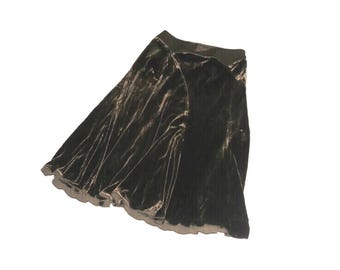 women clothes Vintage silk  velvet  skirt S size