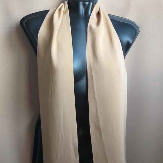 Beige 100% Silk Men's Scarf , Vintage Italian Classic Neckwear