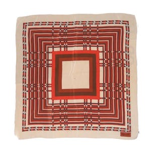 Silk Square Scarf Vintage Italy Geometric Print Silk Foulard