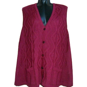 vintage knit sweater vest women oversize wool knitted vest