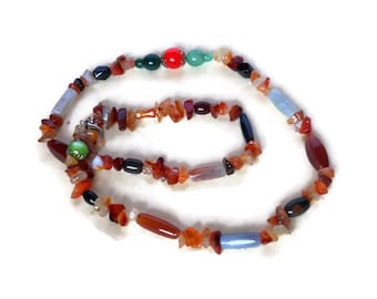 Agate beaded Jewelry necklaces  Multicolor agate bead necklace