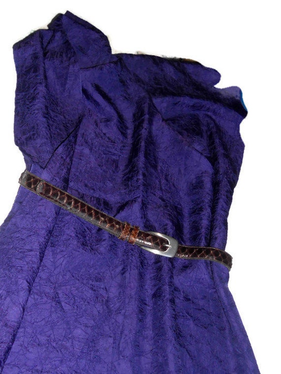 cintura sottile vintage in pelle marrone Italia c… - image 8
