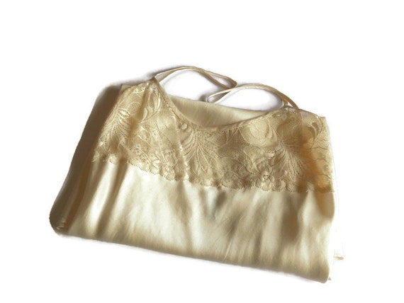 white silk lingerie vintage Slip top dress M size