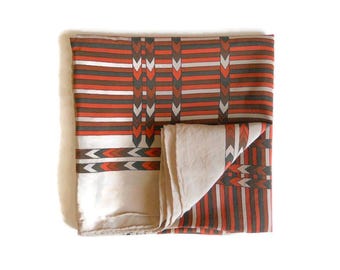 Silk Square Scarf Vintage Italy Geometric Print Silk Foulard