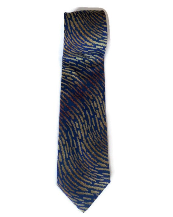 Blue rainbow Silk tie Missoni Vintage silk necktie