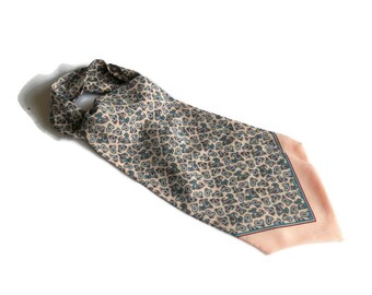 paisley print silk Ascot vintage Italy thin silk Large cravat tie silk foulard