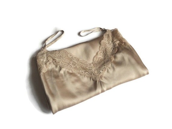 Nuisette Satin Babydoll Beige Rayée, Taille M - Neuf Sans étiquettes, Idéal Pour L'été