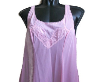 pink lace petticoat Top underwear slip dress Vintage Italy