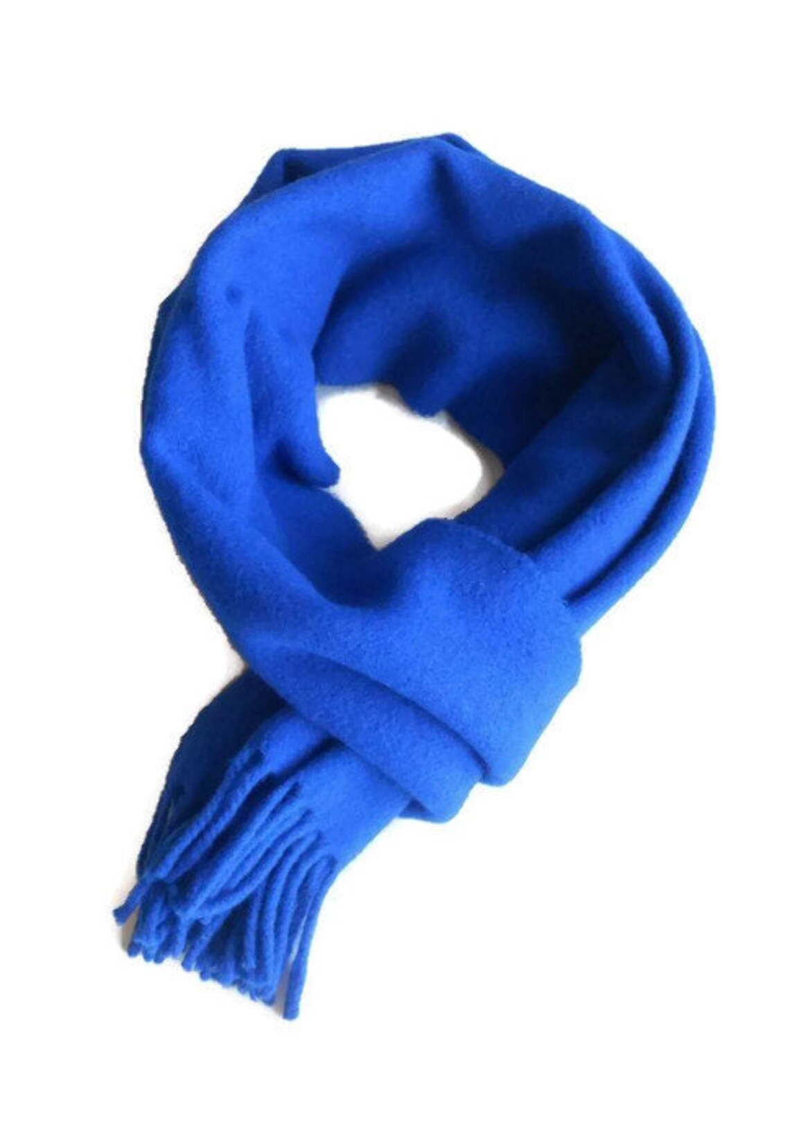 Blue wool short scarf Vintage Italy Winter soft wool scarf Etsy