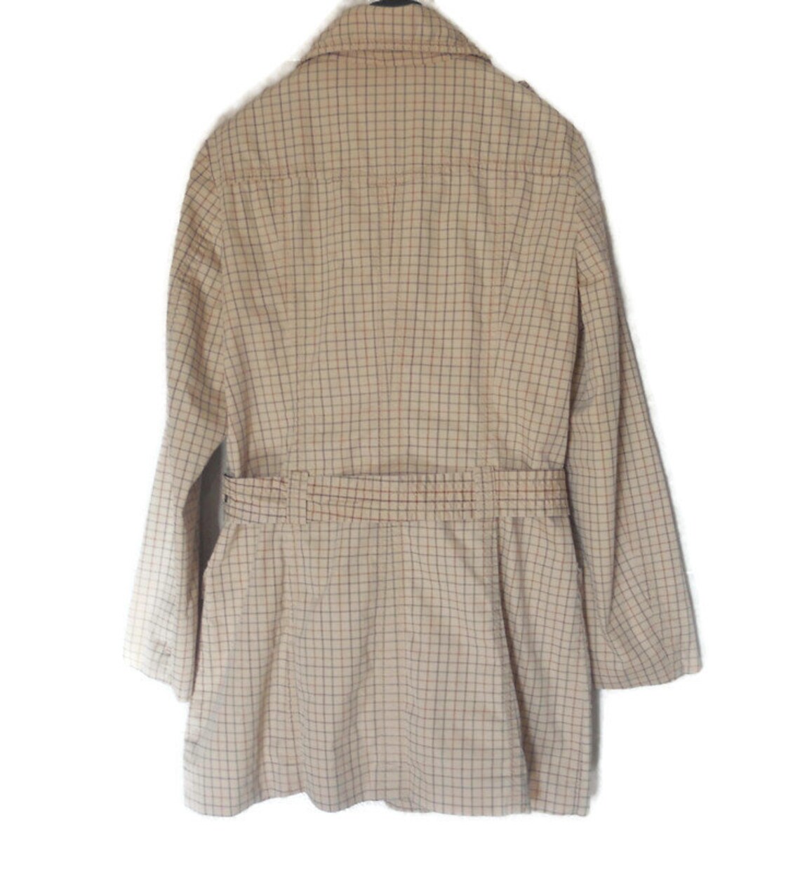 trench coat vintage  Beige cotton Women's Jacket Casual Tex Travel pockets coat, foto 3 di 5