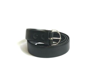 Lord Lama Black Leather  Men's Belt vintage
