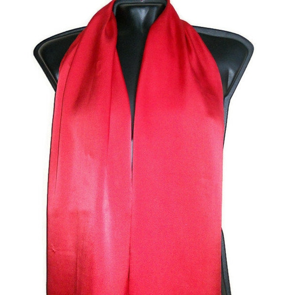 Vintage Italy red silk  neck scarf