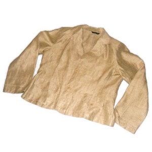 Vintage Italy linen women&#39;s clothing linen jacket long sleeve