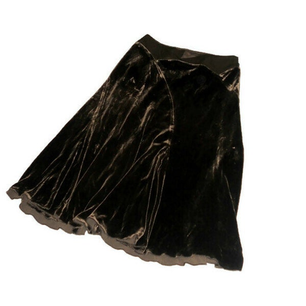 women clothes Vintage silk  velvet  skirt S size