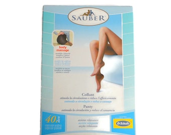 Massage du corps avec collants vintage Italie 40 Dens compression graduée