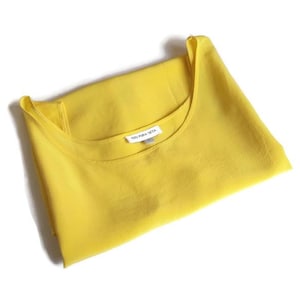silk sleeveless blouse Vintage  yellow silk tank top
