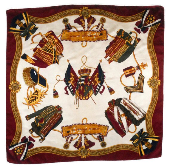 Square silk scarf Italy Ecquestrian design women's