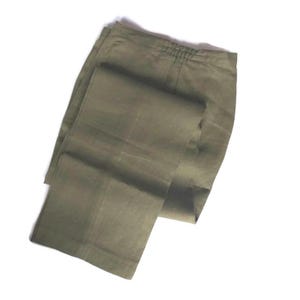 Vintage Italy Women&#39;s Linen clothes  green olive  Linen Pants