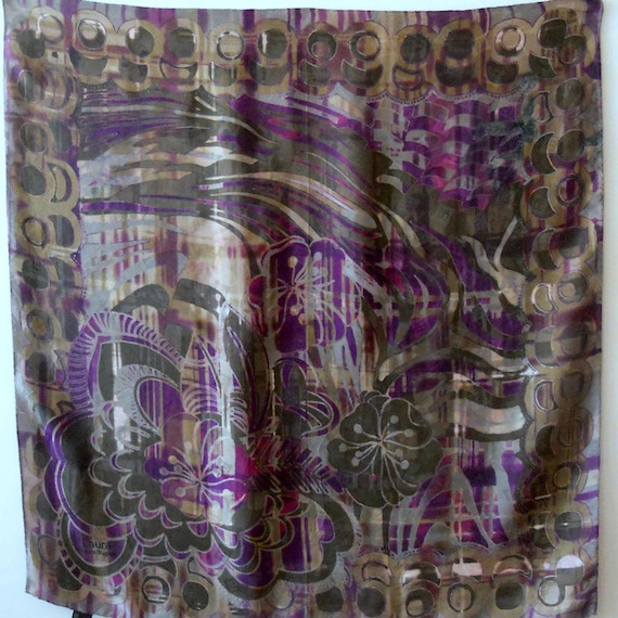 Large silk square Scarf by Laura Biagiotti vintage