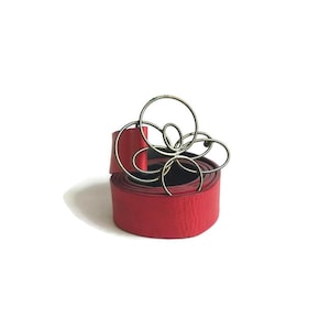 Red  leather women&#39;s belt  San Giorgio Italy Vintage  M - L size