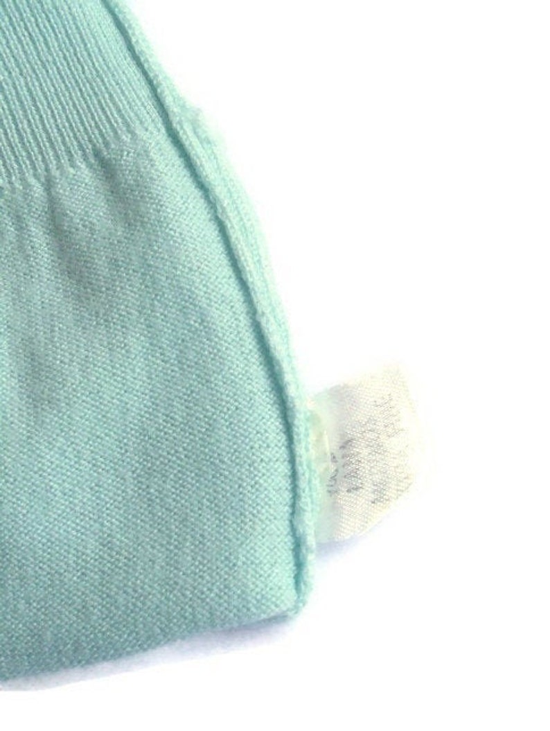 women/'s wool merinos Top jersey vintage Italy clear green turquoise