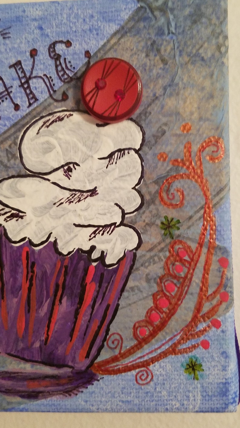 Cupcake Art Mixed Media Collage Art Collectibles Kromasol Com