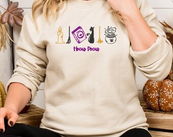 Witchy Icons Embroidered Sweatshirt | Halloween Crewneck
