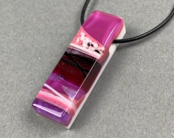 Pink Glass Channel Pendant