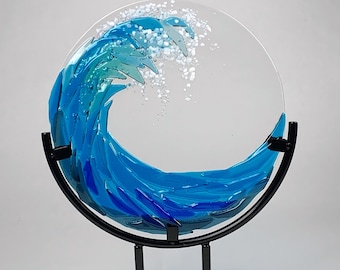 DYNASTY GALLERY Stingray Sea Life Art Glass Large 4