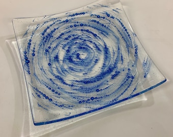 Fused Glass Bubble Dish