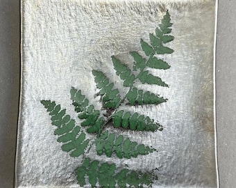 Fused Glass Fern Tray