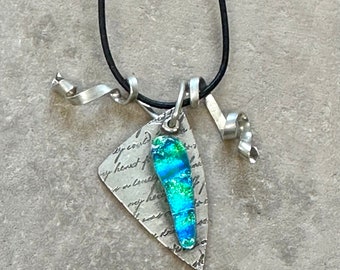 Fused Glass and Fine Silver Necklace