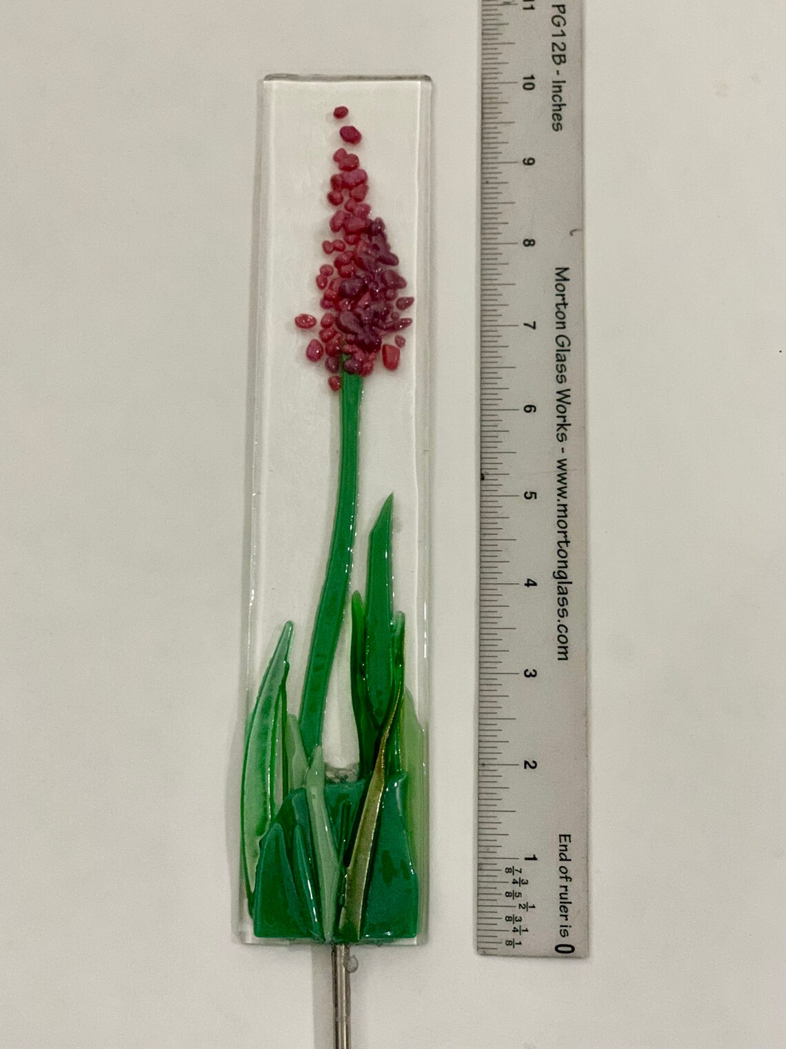 Pink Flower Glass Garden Art Etsy