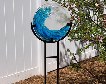 Glass Wave Garden Art