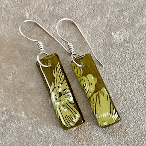 Upcycled Painted Wine Bottle Earrings