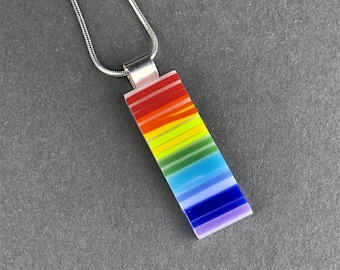 Rainbow Glass Pendant Necklace