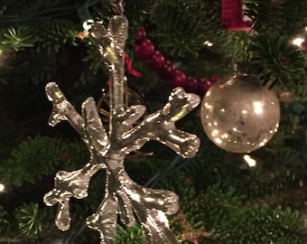 Glass Snowflake Ornament