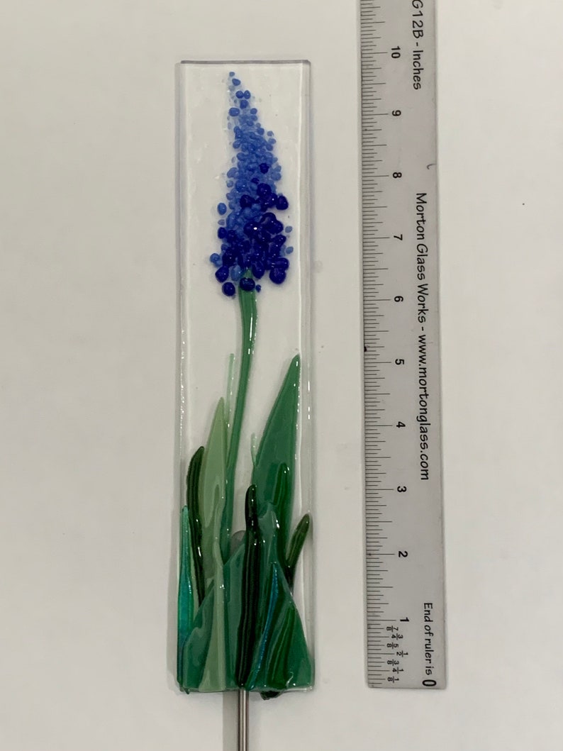 Blue Flower Glass Garden Art Etsy