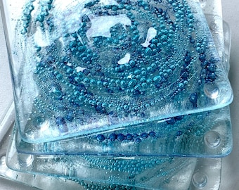 Glass Bubble Coasters - Set of 4