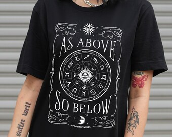 All Seeing eye - As Above so Below T-shirt, Pagan clothing, Ouija, Witchy clothing, Tarot shirt, Nu Goth