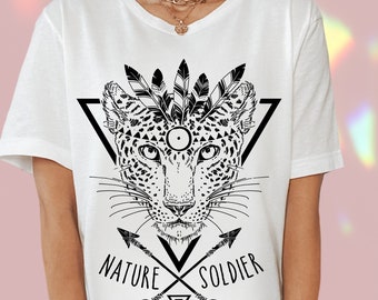 Yoga Tshirt - Nature Soldier - Positive vibes, Spiritual clothes, vibe, good vibes, trendy graphic tee