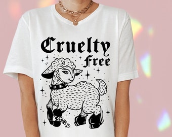 Camiseta vegana - cruelty free - blanco unisex, camisa, ropa vegana, camiseta vegetariana, metal vegano, regalos veganos