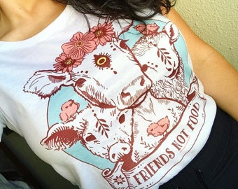 vegan shirt, friends not food shirt, vegan presents, herbivore, vegan gift, vegan t shirt, vegetarian shirt, vegan clothing