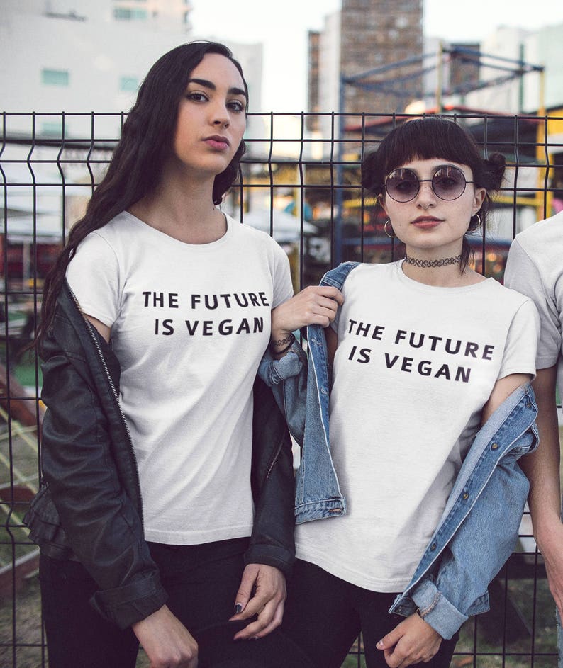 Vegan shirt The Future is Vegan cute vegan shirt, vegetarian tshirt, funny vegan t-shirt, veggie shirt, women vegan shirts image 2