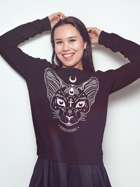 Sphynx Ladies Sweatshirt Sof Grunge Cute Sweatshirt Yoga | Etsy