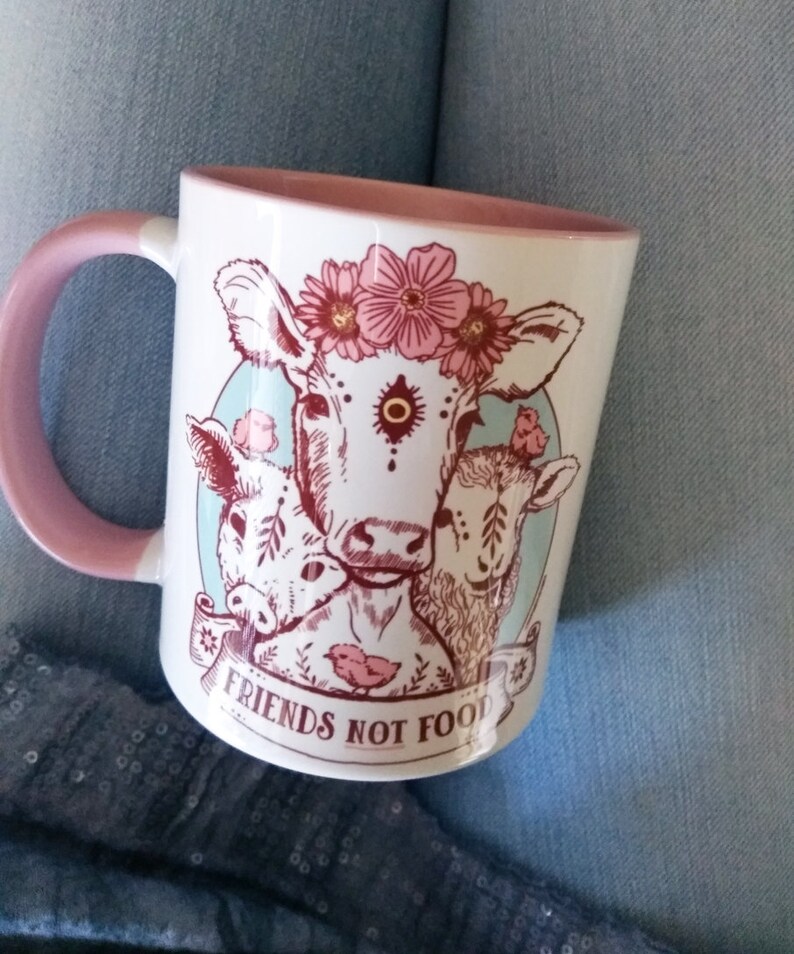 Friends not food Mug animal liberation Vegan GiftVegetarian image 6