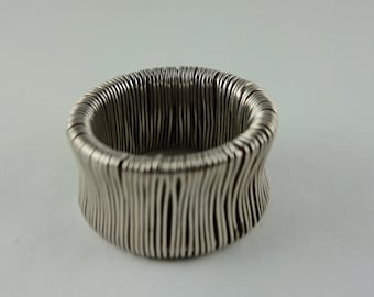 Handmade Silver Ring, wire wrapped jewelry, Size #8 US