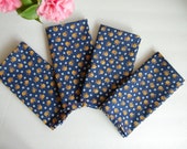 Cotton napkins (set of 4) in Blue & Yellow flower