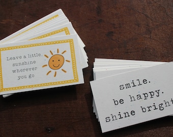 Leave a little sunshine- Funny Business Cards- Boxed set of 50- your choice color